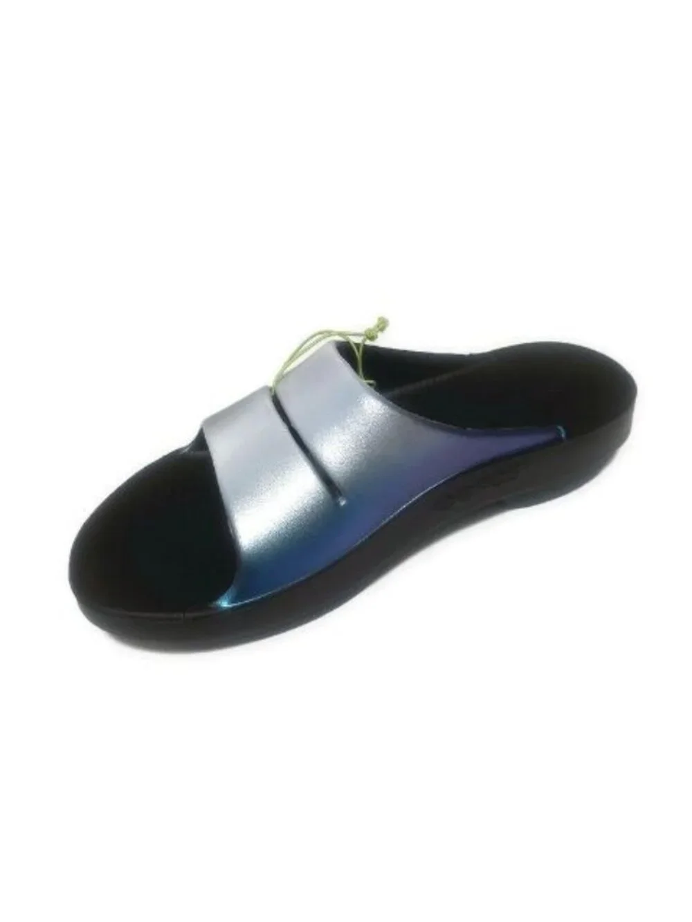 OOFOS Ooahh Luxe Recovery Slide Womens Size 8 EU 39 Sandal Metallic Frost Shoe T